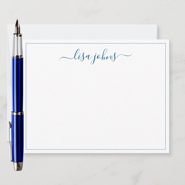 Simple Modern Navy Blue Script Professional Flat  Card (Creator Uploaded)