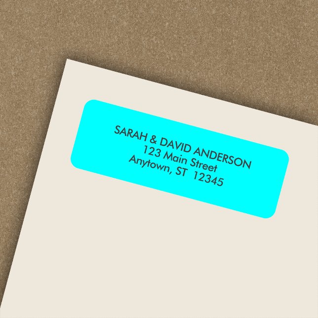 Simple Modern Neon Blue Return Address Label (Creator Uploaded)