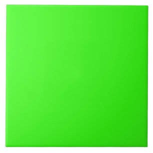 Simple Modern Neon Fluorescent Green Tile