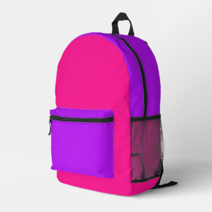 Simple Modern Neon Fluorescent Pink Printed Backpack