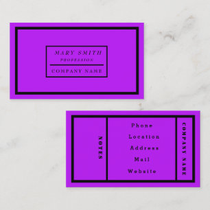 Simple Modern Neon Fluorescent Purple Business Card