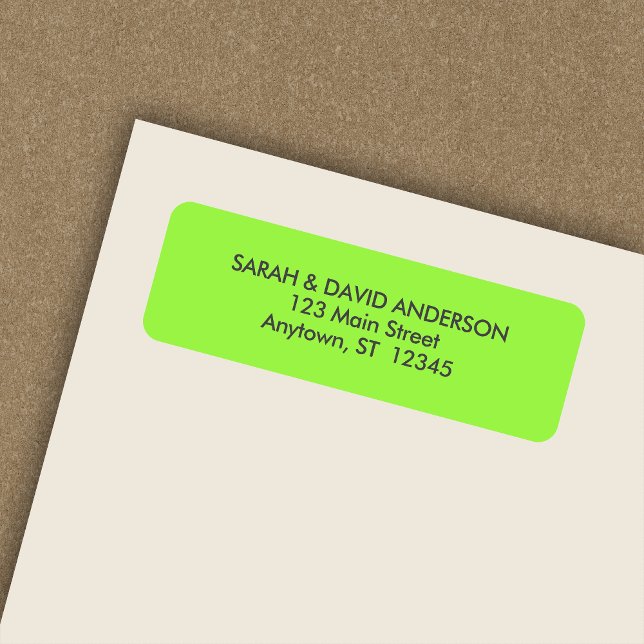 Simple Modern Neon Green Return Address Label (Creator Uploaded)