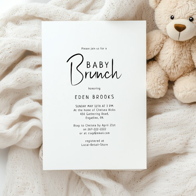 Simple Modern Neutral Baby Brunch Invitation (Creator Uploaded)