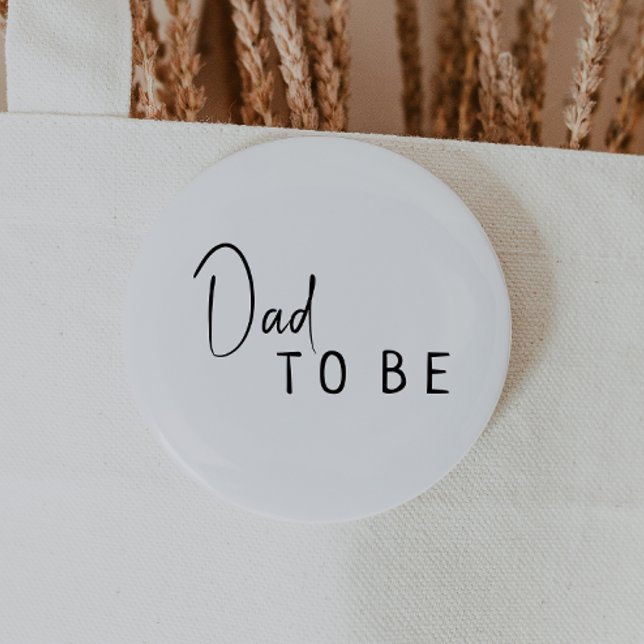 Simple Modern Neutral Baby Shower Dad To Be 6 Cm Round Badge (Creator Uploaded)