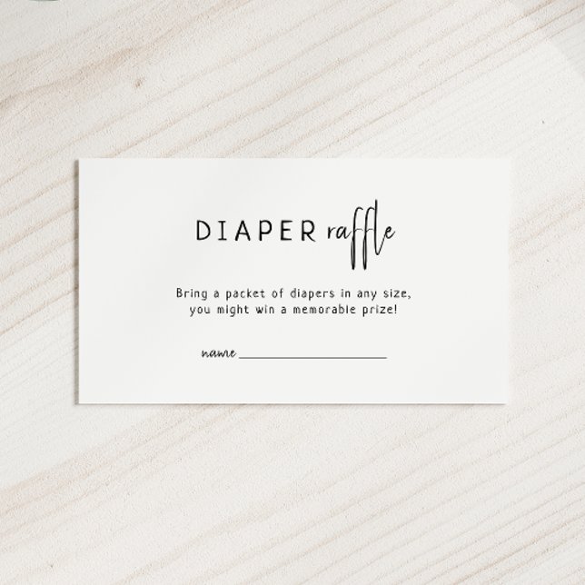 Simple Modern Neutral Baby Shower Diaper Raffle Enclosure Card (Creator Uploaded)