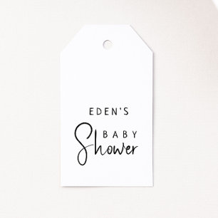 Simple Modern Neutral Baby Shower Favour Tags