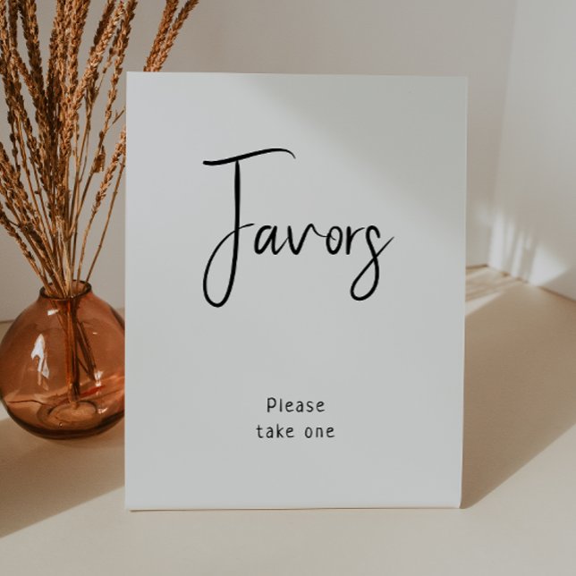 Simple Modern Neutral Baby Shower Favours Pedestal Sign (Creator Uploaded)
