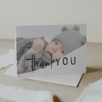 Simple Modern Neutral Baby Shower Folded Photo