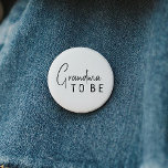 Simple Modern Neutral Baby Shower Grandma To Be 6 Cm Round Badge<br><div class="desc">Celebrate your little one with our simple modern neutral baby shower grandma to be button, featuring a minimalist black-and-white design that is modern and pretty. With its clean, boho-inspired aesthetic, the contemporary, gender-neutral vibe is perfect for welcoming a baby boy or girl in any season—whether it's fall, winter, spring, or...</div>