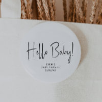 Simple Modern Neutral Baby Shower Hello Baby