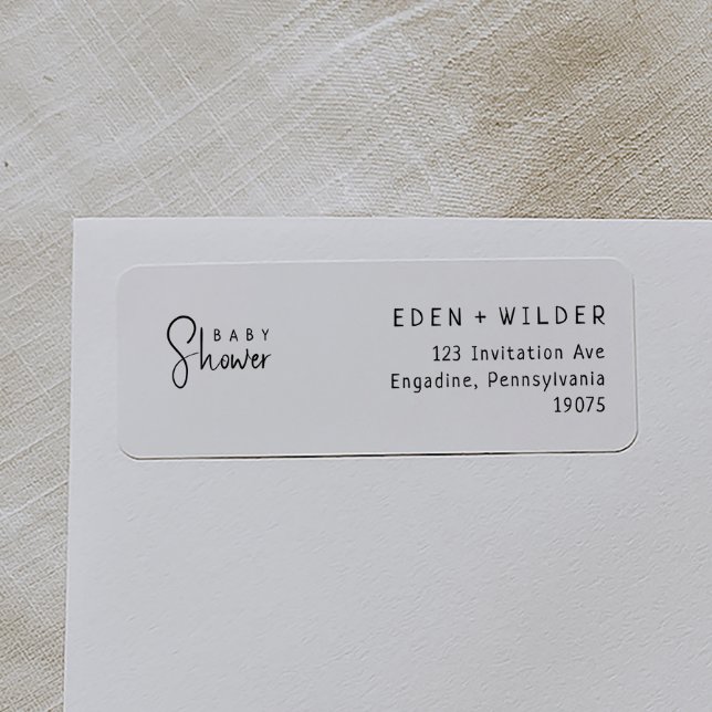 Simple Modern Neutral Baby Shower Return Address (Creator Uploaded)