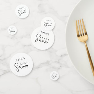 Simple Modern Neutral Baby Shower Table Confetti