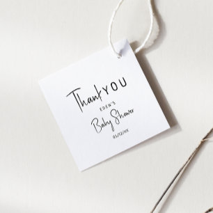 Simple Modern Neutral Baby Shower Thank You Favour Tags