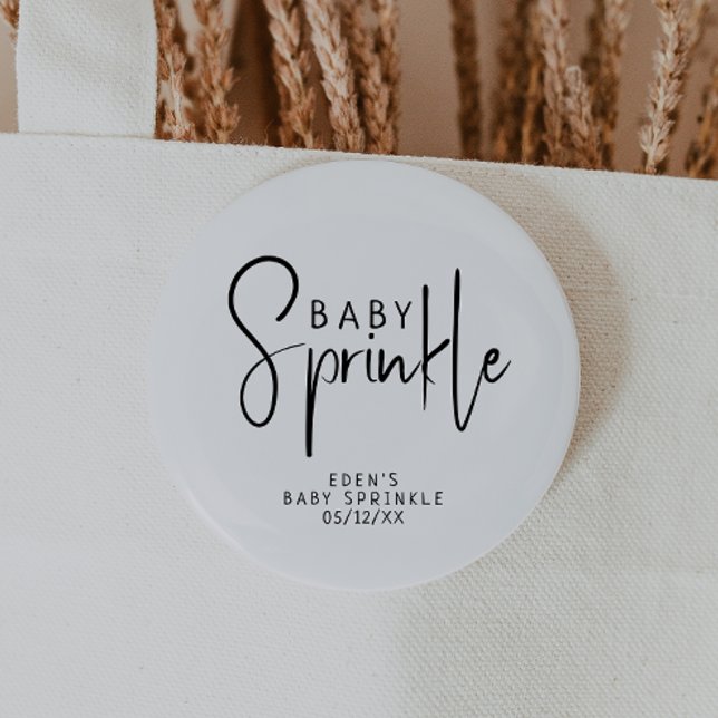 Simple Modern Neutral Baby Sprinkle 6 Cm Round Badge (Creator Uploaded)