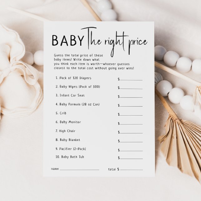 Simple Modern Neutral Baby The Right Price Card (Creator Uploaded)