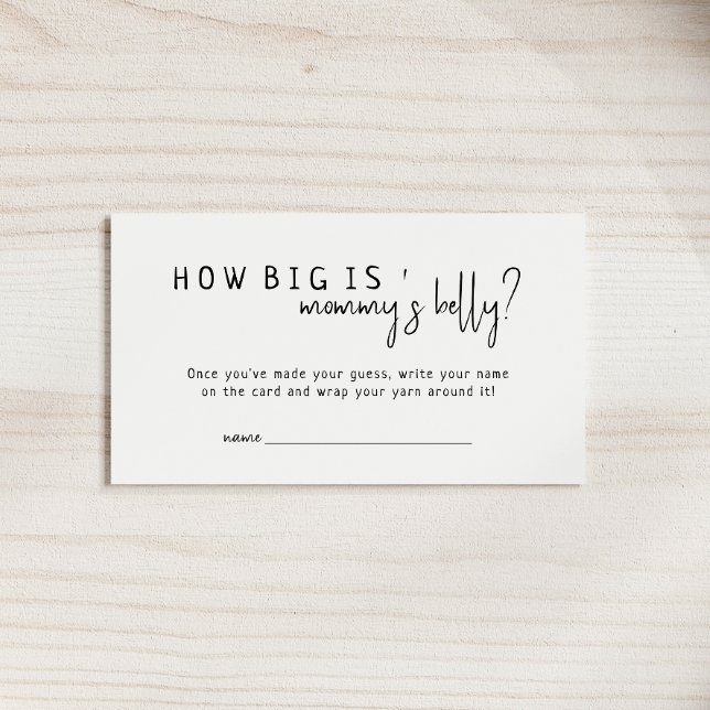 Simple Modern Neutral How Big Is Mommys Belly Card (Creator Uploaded)