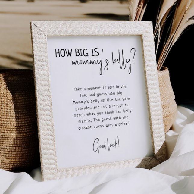 Simple Modern Neutral How Big Is Mummy's Belly Poster (Creator Uploaded)