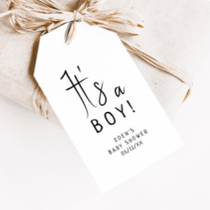 Simple Modern Neutral It's a Boy Baby Shower Gift Tags
