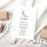 Simple Modern Neutral Its A Girl! Baby Shower
