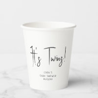 Simple Modern Neutral It's Twins! Baby Shower