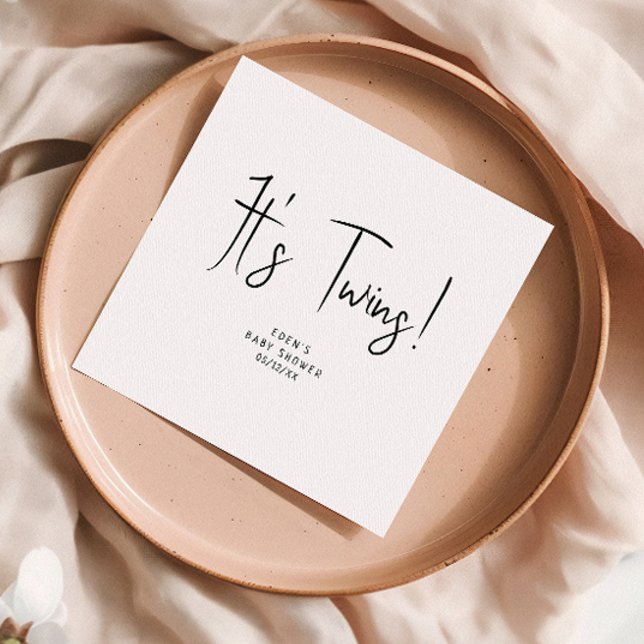 Simple Modern Neutral it's twins! Shower Napkins (Creator Uploaded)