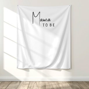 Simple Modern Neutral Mama To Be Shower Backdrop Tapestry