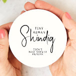 Simple Modern Neutral Tiny Human Shindig Round Paper Coaster<br><div class="desc">Celebrate your little one with our simple modern neutral tiny human shindig round paper coaster, featuring a minimalist black-and-white design that is modern and pretty. With its clean, boho-inspired aesthetic, the contemporary, gender-neutral vibe is perfect for welcoming a baby boy or girl in any season—whether it's fall, winter, spring, or...</div>
