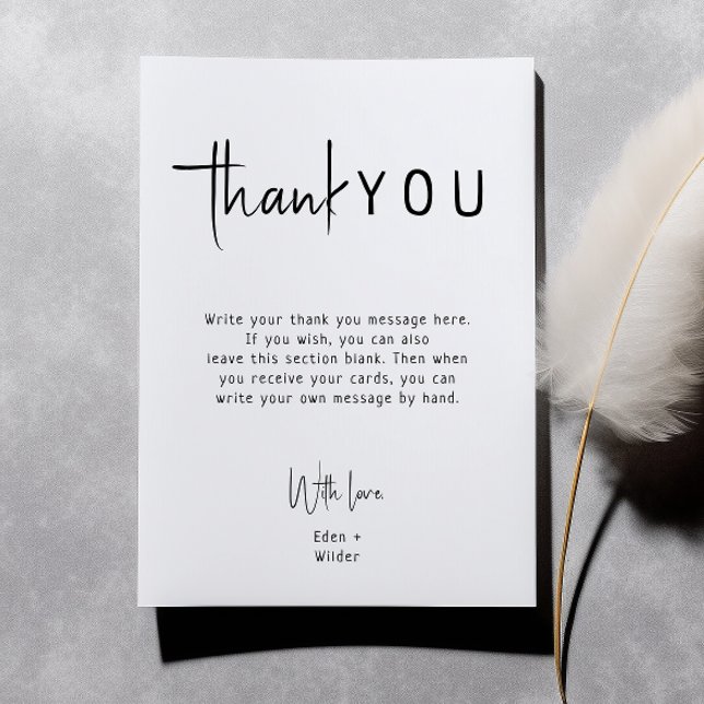 Simple Modern Neutral Vertical Baby Shower Flat Thank You Card (Creator Uploaded)