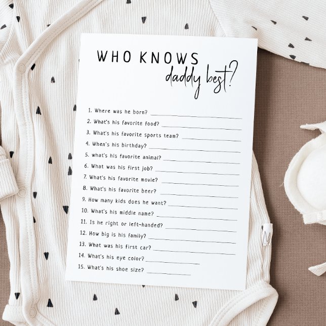 Simple Modern Neutral Who Knows Daddy Best Card (Creator Uploaded)