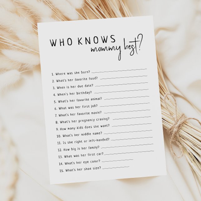 Simple Modern Neutral Who Knows Mummy Best  Card (Creator Uploaded)