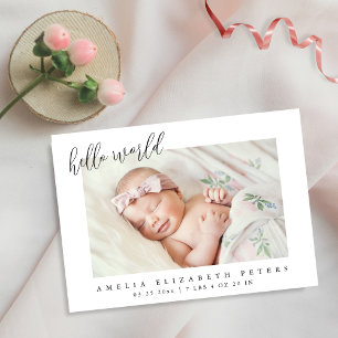 Simple Modern Newborn Birth Announcement