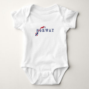 Simple Modern norway norwegian Letter Flag Souveni Baby Bodysuit