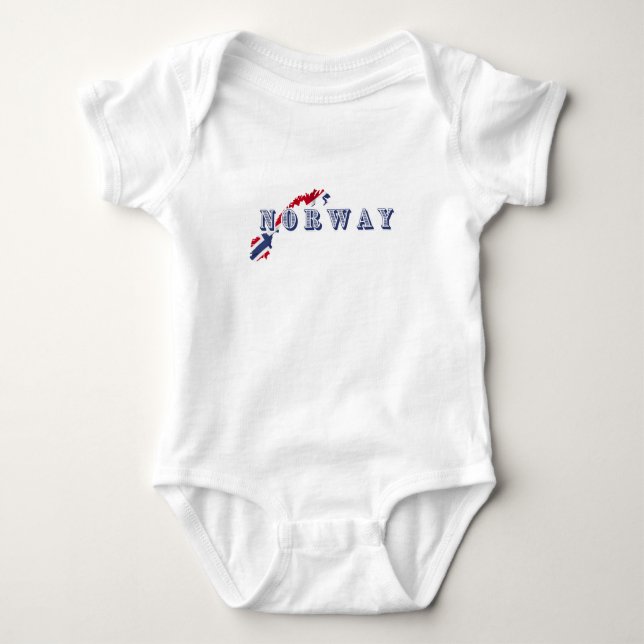 Simple Modern norway norwegian Letter Flag Souveni Baby Bodysuit (Front)