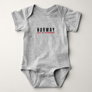 Simple Modern norway norwegian Letter Flag Souveni Baby Bodysuit