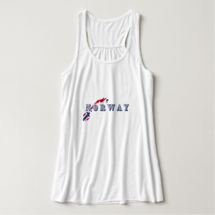 Simple Modern norway norwegian Letter Flag Souveni Singlet