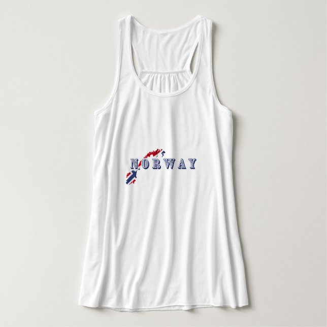 Simple Modern norway norwegian Letter Flag Souveni Singlet (Design Front)