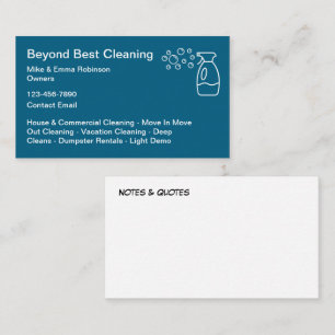 Simple Modern Office House Cleaning Business Card