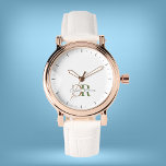 Simple Modern Olive Green Gold Monogram Watch<br><div class="desc">Simple Modern Olive Green and Gold Monogram designed on white background making it stand out beautifully. 
Easily personalised as a gift or for personal use.</div>
