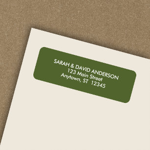 Simple Modern Olive Green Return Address Label