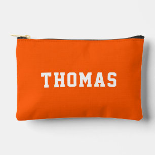 Simple Modern Orange Personalised Accessory Pouch