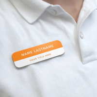 Simple Modern Orange White Title Pin Magnetic