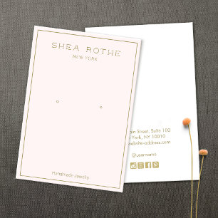 Simple Modern Pale Pink Earring Display Card