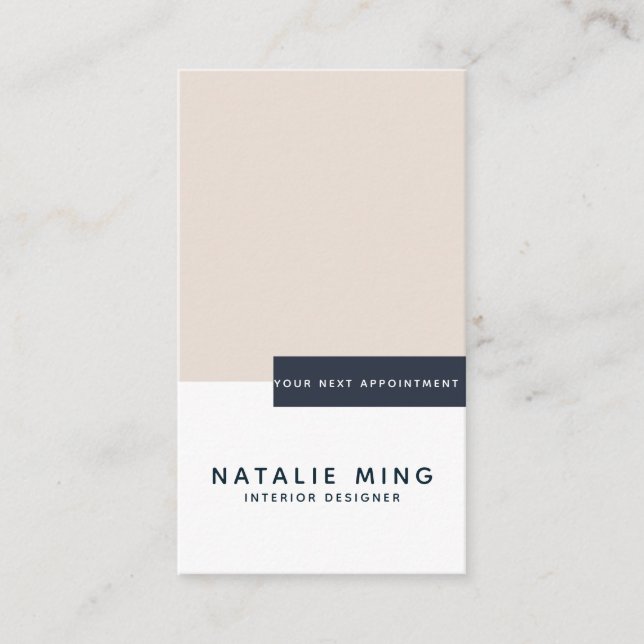 Simple Modern pastel Geometric Appointment Card (Front)