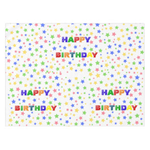 Simple Modern Pastel Star colourful birthday party Tablecloth