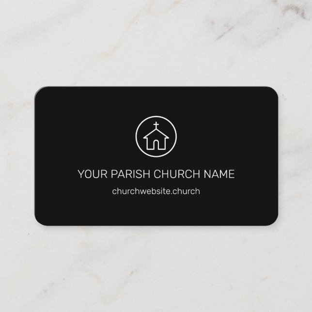 Simple Modern Pastor Religious Church  Business Card (Front)