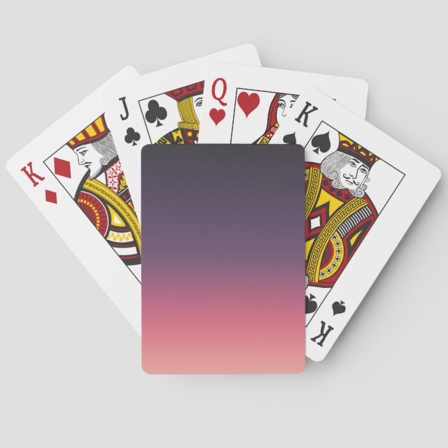 Simple Modern Peach to Purple Gradient Playing Cards (Back)