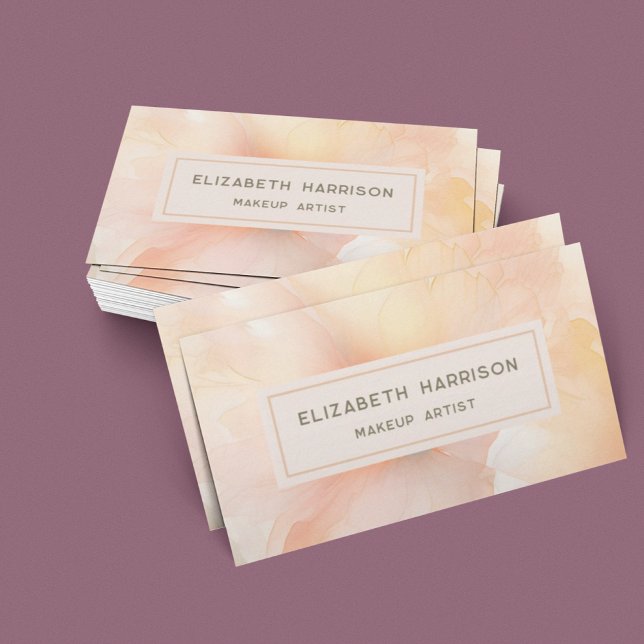 Simple Modern Peach Watercolor Business Card (Creator Uploaded)