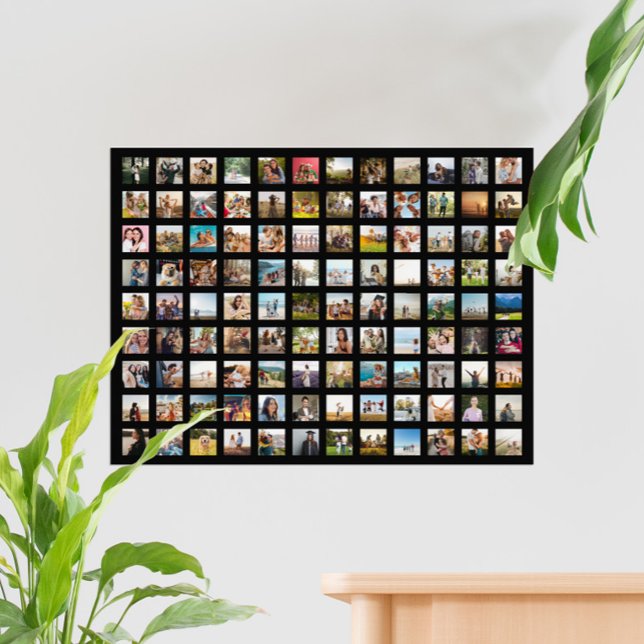 Simple Modern Personalised 108 Photo Collage Poster (Creator Uploaded)