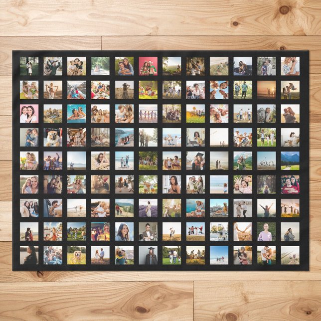 Simple Modern Personalised 108 Photo Collage Tablecloth (Creator Uploaded)