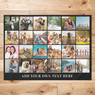 Simple Modern Personalised 24 Photo Collage Tablecloth